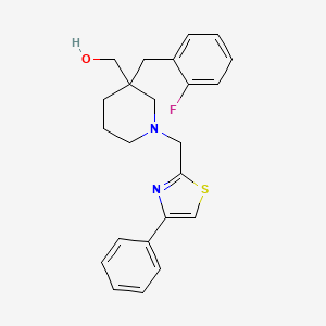 {3-(2-fluorobenzyl)-1-[(4-phenyl-1,3-thiazol-2-yl)methyl]-3-piperidinyl}methanol