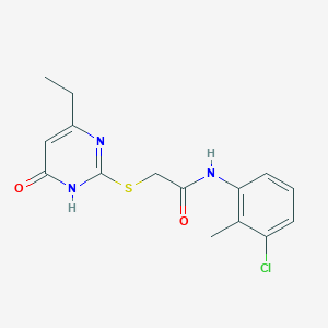 molecular formula C15H16ClN3O2S B5959425 N-(3-chloro-2-methylphenyl)-2-[(4-ethyl-6-oxo-1,6-dihydro-2-pyrimidinyl)thio]acetamide 