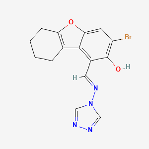 3-bromo-1-[(4H-1,2,4-triazol-4-ylimino)methyl]-6,7,8,9-tetrahydrodibenzo[b,d]furan-2-ol