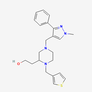 2-[4-[(1-methyl-3-phenyl-1H-pyrazol-4-yl)methyl]-1-(3-thienylmethyl)-2-piperazinyl]ethanol