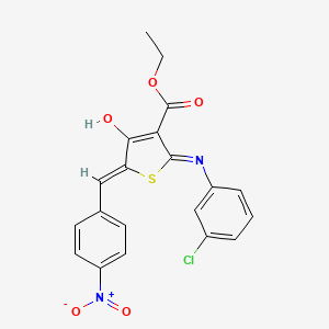 ETHYL (5Z)-2-[(3-CHLOROPHENYL)AMINO]-5-[(4-NITROPHENYL)METHYLIDENE]-4-OXO-4,5-DIHYDROTHIOPHENE-3-CARBOXYLATE