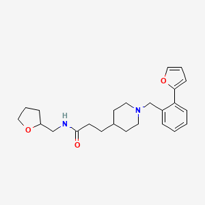 molecular formula C24H32N2O3 B5959489 3-{1-[2-(2-furyl)benzyl]-4-piperidinyl}-N-(tetrahydro-2-furanylmethyl)propanamide 