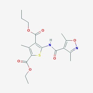 molecular formula C18H22N2O6S B5959492 2-ethyl 4-propyl 5-{[(3,5-dimethyl-4-isoxazolyl)carbonyl]amino}-3-methyl-2,4-thiophenedicarboxylate 