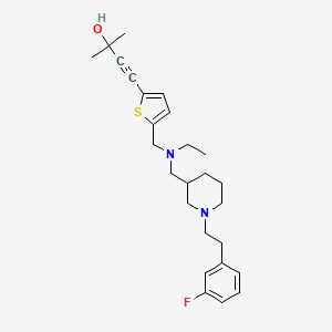 molecular formula C26H35FN2OS B5959502 4-(5-{[ethyl({1-[2-(3-fluorophenyl)ethyl]-3-piperidinyl}methyl)amino]methyl}-2-thienyl)-2-methyl-3-butyn-2-ol 