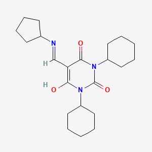 1,3-Dicyclohexyl-5-(cyclopentyliminomethyl)-6-hydroxypyrimidine-2,4-dione