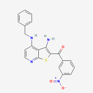 molecular formula C21H16N4O3S B5959527 [3-Amino-4-(benzylamino)thieno[2,3-b]pyridin-2-yl]-(3-nitrophenyl)methanone 