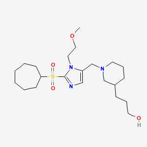 3-(1-{[2-(cycloheptylsulfonyl)-1-(2-methoxyethyl)-1H-imidazol-5-yl]methyl}-3-piperidinyl)-1-propanol