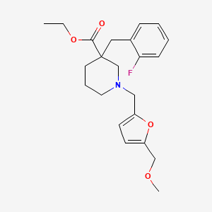 ethyl 3-(2-fluorobenzyl)-1-{[5-(methoxymethyl)-2-furyl]methyl}-3-piperidinecarboxylate