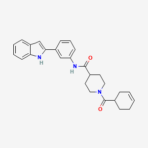 1-(3-cyclohexen-1-ylcarbonyl)-N-[3-(1H-indol-2-yl)phenyl]-4-piperidinecarboxamide