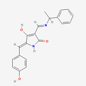 molecular formula C20H18N2O3 B5959562 (5Z)-4-hydroxy-5-[(4-hydroxyphenyl)methylidene]-3-(1-phenylethyliminomethyl)pyrrol-2-one 