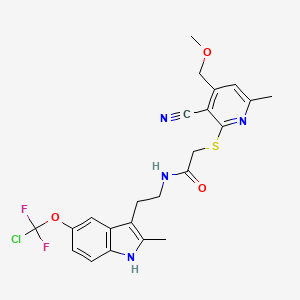 molecular formula C23H23ClF2N4O3S B5959568 N-{2-[5-(CHLORODIFLUOROMETHOXY)-2-METHYL-1H-INDOL-3-YL]ETHYL}-2-{[3-CYANO-4-(METHOXYMETHYL)-6-METHYLPYRIDIN-2-YL]SULFANYL}ACETAMIDE 