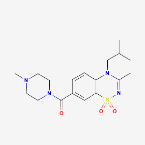 (4-ISOBUTYL-3-METHYL-1,1-DIOXIDO-4H-1,2,4-BENZOTHIADIAZIN-7-YL)(4-METHYL-1-PIPERAZINYL)METHANONE