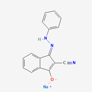 sodium;(3E)-2-cyano-3-(phenylhydrazinylidene)inden-1-olate