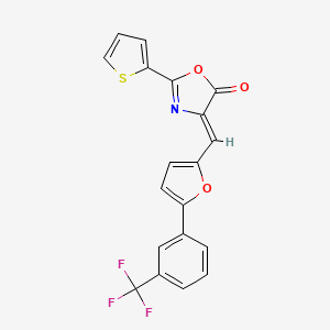 molecular formula C19H10F3NO3S B5959641 2-(2-thienyl)-4-({5-[3-(trifluoromethyl)phenyl]-2-furyl}methylene)-1,3-oxazol-5(4H)-one 