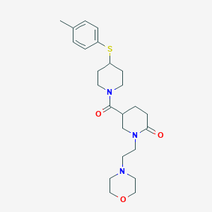 molecular formula C24H35N3O3S B5959649 5-({4-[(4-methylphenyl)thio]-1-piperidinyl}carbonyl)-1-[2-(4-morpholinyl)ethyl]-2-piperidinone 