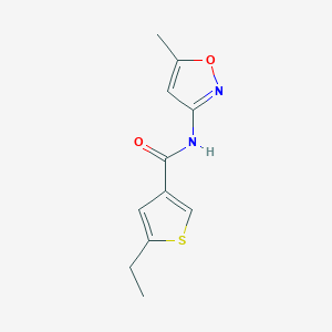 molecular formula C11H12N2O2S B5959674 5-ethyl-N-(5-methyl-1,2-oxazol-3-yl)thiophene-3-carboxamide 