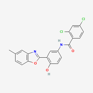 molecular formula C21H14Cl2N2O3 B5959698 2,4-dichloro-N-[4-hydroxy-3-(5-methyl-1,3-benzoxazol-2-yl)phenyl]benzamide 