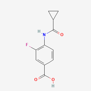molecular formula C11H10FNO3 B595972 4-[(Cyclopropylcarbonyl)amino]-3-fluorobenzoic acid CAS No. 1314406-43-3