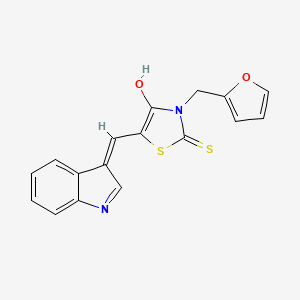 3-(furan-2-ylmethyl)-4-hydroxy-5-[(Z)-indol-3-ylidenemethyl]-1,3-thiazole-2-thione