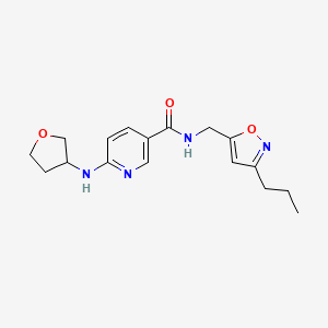 6-(oxolan-3-ylamino)-N-[(3-propyl-1,2-oxazol-5-yl)methyl]pyridine-3-carboxamide