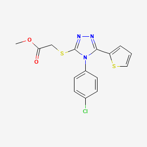 molecular formula C15H12ClN3O2S2 B5959779 methyl {[4-(4-chlorophenyl)-5-(2-thienyl)-4H-1,2,4-triazol-3-yl]thio}acetate 