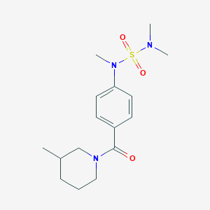 molecular formula C16H25N3O3S B5959782 N,N,N'-trimethyl-N'-{4-[(3-methyl-1-piperidinyl)carbonyl]phenyl}sulfamide 