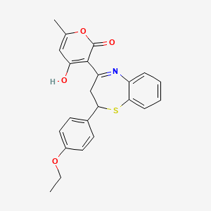 3-[2-(4-ethoxyphenyl)-2,3-dihydro-1,5-benzothiazepin-4-yl]-4-hydroxy-6-methyl-2H-pyran-2-one