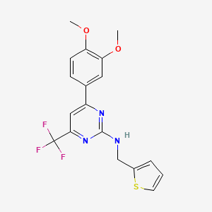 4-(3,4-dimethoxyphenyl)-N-(2-thienylmethyl)-6-(trifluoromethyl)-2-pyrimidinamine