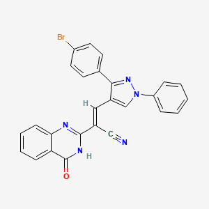 3-[3-(4-bromophenyl)-1-phenyl-1H-pyrazol-4-yl]-2-(4-oxo-3,4-dihydro-2-quinazolinyl)acrylonitrile