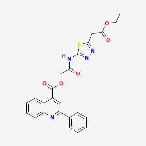 2-{[5-(2-ETHOXY-2-OXOETHYL)-1,3,4-THIADIAZOL-2-YL]AMINO}-2-OXOETHYL 2-PHENYL-4-QUINOLINECARBOXYLATE