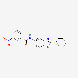 2-methyl-N-[2-(4-methylphenyl)-1,3-benzoxazol-5-yl]-3-nitrobenzamide