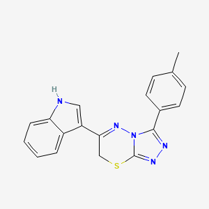 molecular formula C19H15N5S B5959881 6-(1H-indol-3-yl)-3-(4-methylphenyl)-7H-[1,2,4]triazolo[3,4-b][1,3,4]thiadiazine 