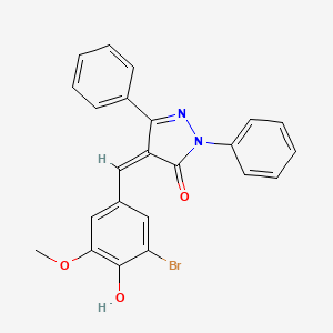 4-(3-bromo-4-hydroxy-5-methoxybenzylidene)-2,5-diphenyl-2,4-dihydro-3H-pyrazol-3-one