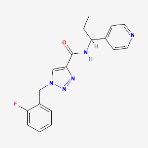 1-(2-fluorobenzyl)-N-[1-(4-pyridinyl)propyl]-1H-1,2,3-triazole-4-carboxamide