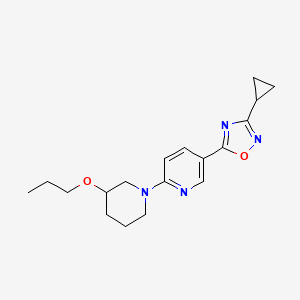 molecular formula C18H24N4O2 B5959929 5-(3-cyclopropyl-1,2,4-oxadiazol-5-yl)-2-(3-propoxy-1-piperidinyl)pyridine 