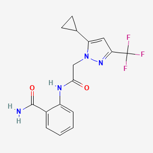 2-({[5-cyclopropyl-3-(trifluoromethyl)-1H-pyrazol-1-yl]acetyl}amino)benzamide