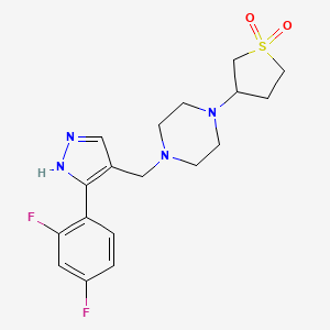 1-{[3-(2,4-difluorophenyl)-1H-pyrazol-4-yl]methyl}-4-(1,1-dioxidotetrahydro-3-thienyl)piperazine