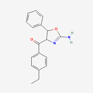 (2-Amino-5-phenyl-4,5-dihydro-1,3-oxazol-4-yl)-(4-ethylphenyl)methanone