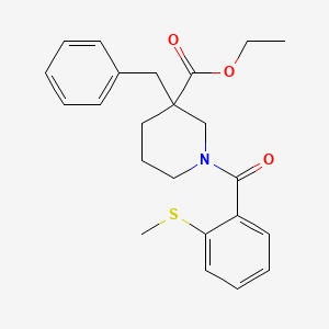 ethyl 3-benzyl-1-[2-(methylthio)benzoyl]-3-piperidinecarboxylate