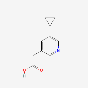 molecular formula C10H11NO2 B595998 2-(5-环丙基吡啶-3-基)乙酸 CAS No. 1211531-87-1