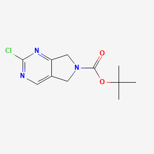 molecular formula C11H14ClN3O2 B596002 叔丁基 2-氯-5H-吡咯并[3,4-d]嘧啶-6(7H)-羧酸酯 CAS No. 1211581-47-3