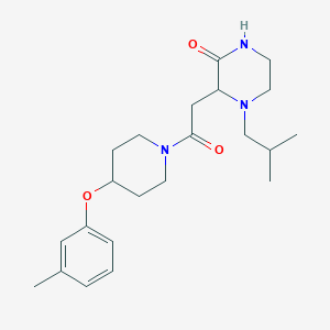 4-isobutyl-3-{2-[4-(3-methylphenoxy)-1-piperidinyl]-2-oxoethyl}-2-piperazinone