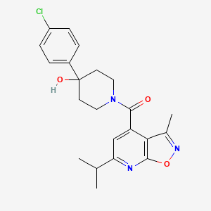 molecular formula C22H24ClN3O3 B5960047 4-(4-chlorophenyl)-1-[(6-isopropyl-3-methylisoxazolo[5,4-b]pyridin-4-yl)carbonyl]-4-piperidinol 