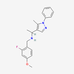 molecular formula C20H22FN3O B5960054 (2-fluoro-4-methoxybenzyl)[1-(5-methyl-1-phenyl-1H-pyrazol-4-yl)ethyl]amine 