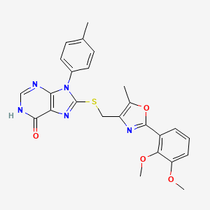 molecular formula C25H23N5O4S B5960094 8-({[2-(2,3-DIMETHOXYPHENYL)-5-METHYL-1,3-OXAZOL-4-YL]METHYL}SULFANYL)-9-(4-METHYLPHENYL)-6,9-DIHYDRO-1H-PURIN-6-ONE 