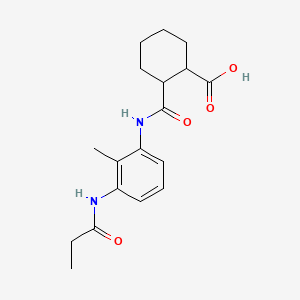 molecular formula C18H24N2O4 B5960114 2-({[2-methyl-3-(propionylamino)phenyl]amino}carbonyl)cyclohexanecarboxylic acid 