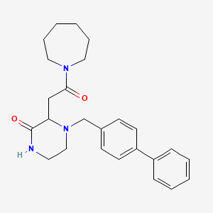 3-[2-(1-azepanyl)-2-oxoethyl]-4-(4-biphenylylmethyl)-2-piperazinone