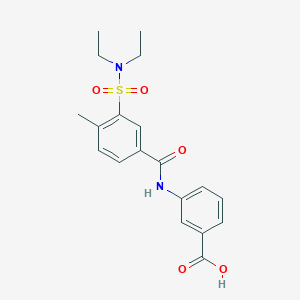 molecular formula C19H22N2O5S B5960133 3-({3-[(diethylamino)sulfonyl]-4-methylbenzoyl}amino)benzoic acid CAS No. 5230-04-6