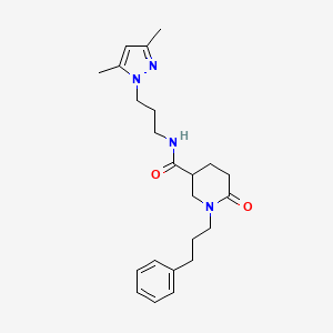 N-[3-(3,5-dimethyl-1H-pyrazol-1-yl)propyl]-6-oxo-1-(3-phenylpropyl)-3-piperidinecarboxamide