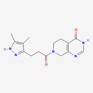 molecular formula C15H19N5O2 B5960152 7-[3-(4,5-dimethyl-1H-pyrazol-3-yl)propanoyl]-5,6,7,8-tetrahydropyrido[3,4-d]pyrimidin-4(3H)-one 